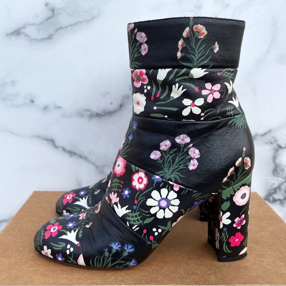 Valentino Camugarden paneled floral leather mid-calf boots size IT 37 US 7 - Picture 7 of 16